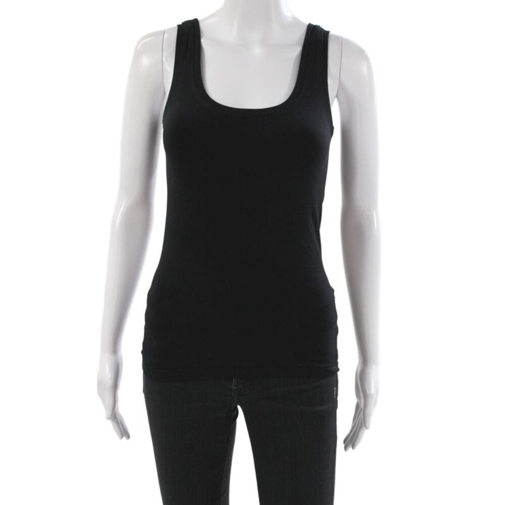 Bordeaux Women Black Basic Nylon Scoop Neck Tank Pullover Size One Size
